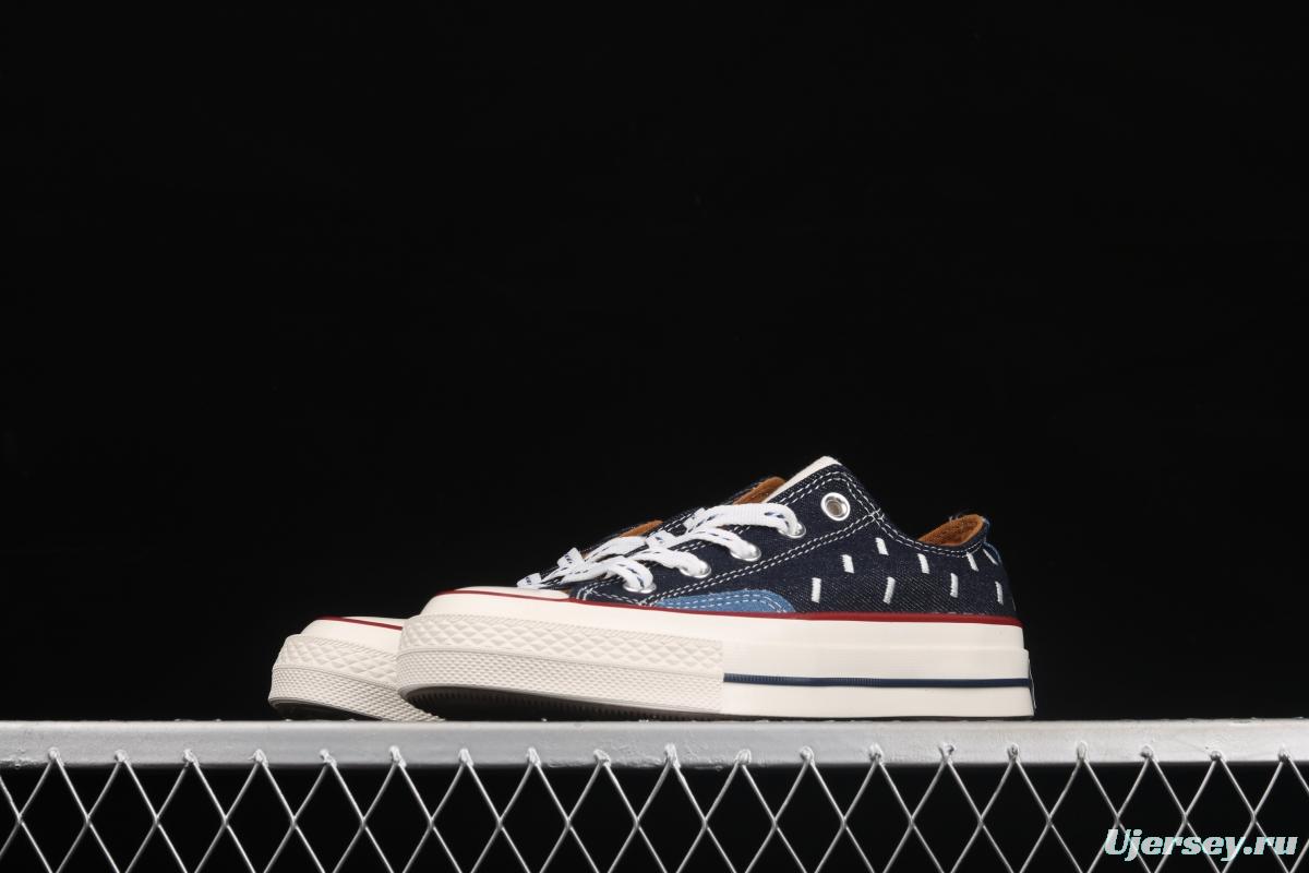 Converse Chuck 70s denim electric embroidered low-top casual board shoes 171065C