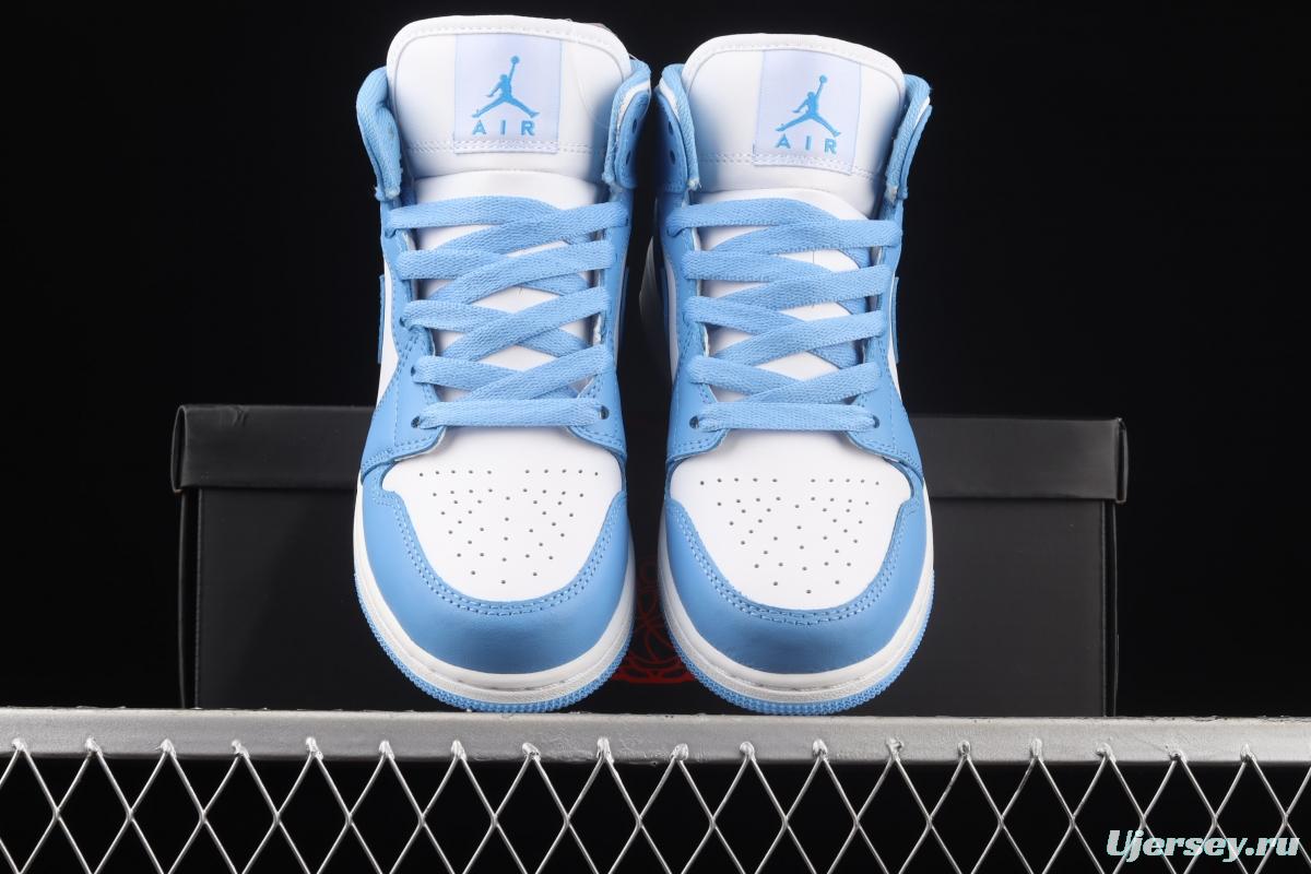 Air Jordan 1 Mid North Carolina Zhongbang Basketball shoes 554725-106