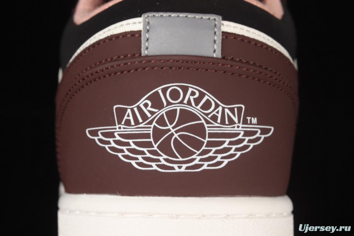 Air Jordan 1 Low White Brown low side Culture Leisure Sports shoes DC6991-200