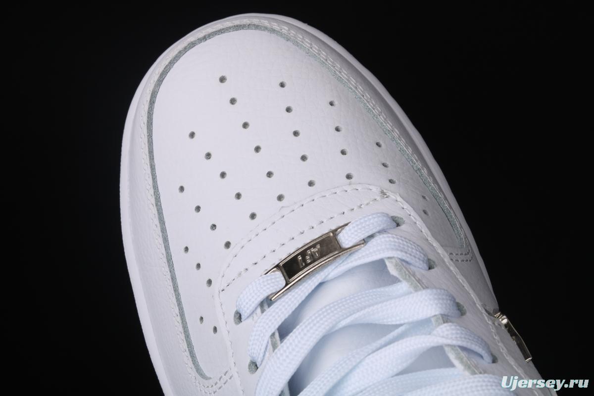 NIKE Air Force 11607 Low All white joint name small silver hook low-top casual board shoes CT1990-100