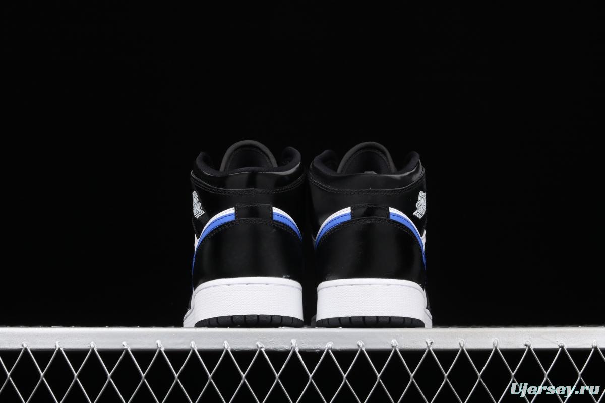 Air Jordan 1 Mid GS blue panda Zhongbang basketball shoes 554725-084