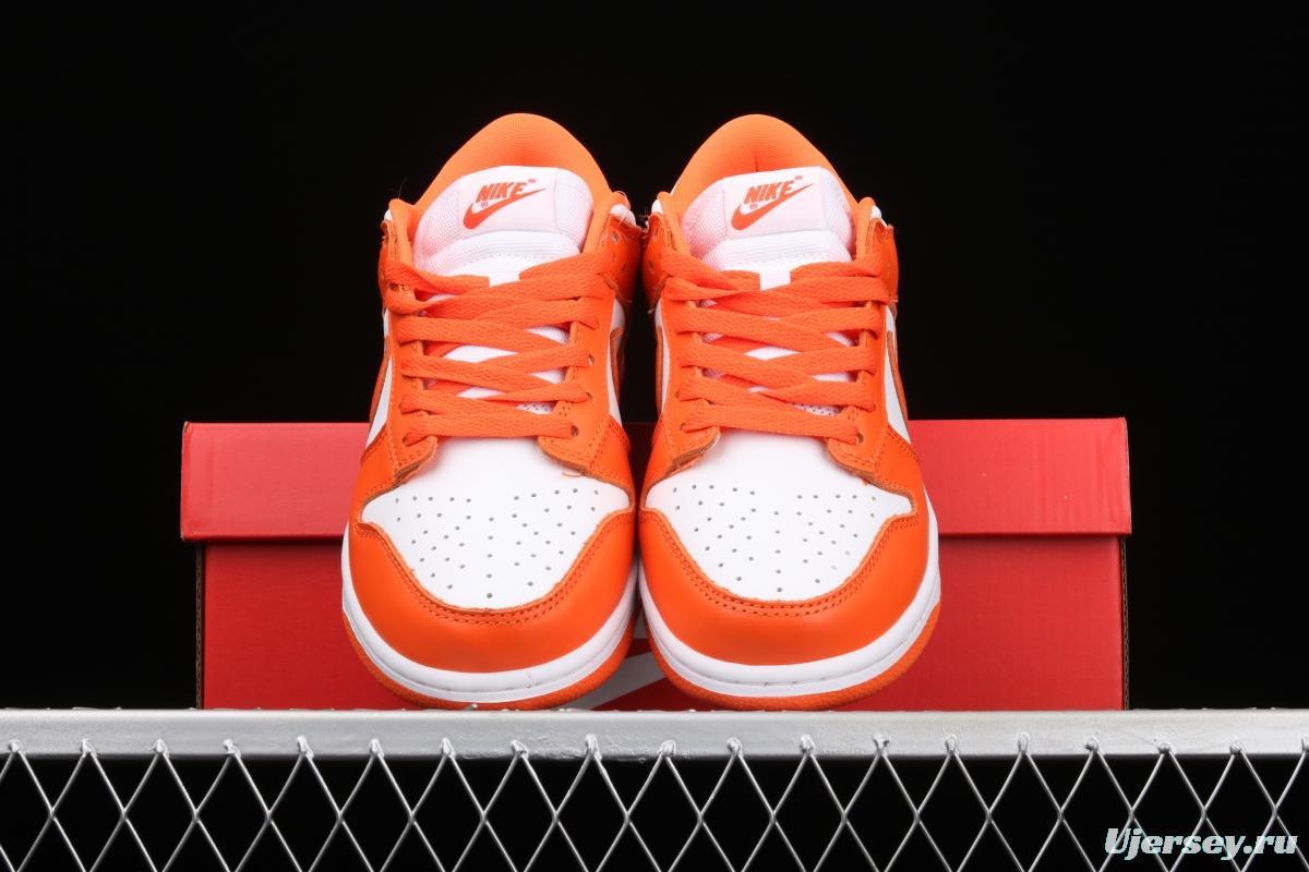 NIKE SB DUNK Low Pro Syracuse White Orange head and low Top Leisure Board shoes CU1726-101