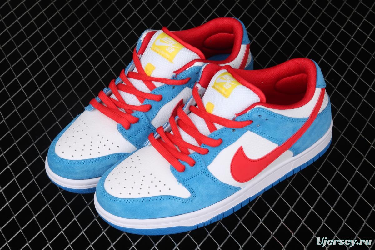 NIKE SB DUNK Low Doraemon robot cat theme color matching low upper skateboard shoes 819674-420