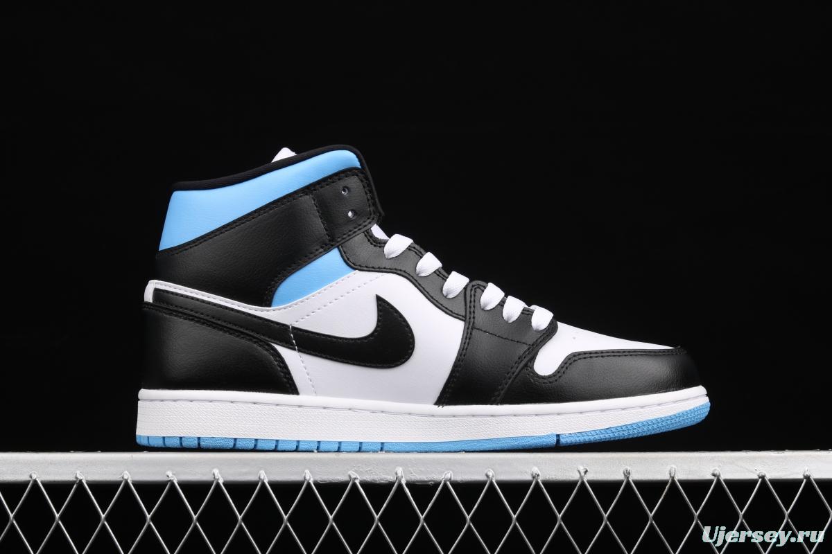 Air Jordan 1 Mid SE black, white and blue BQ6472-102