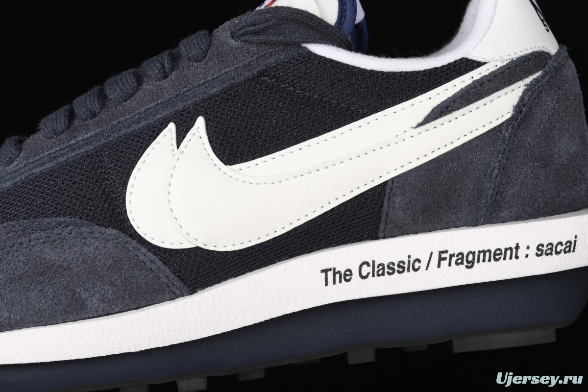 Fragment Design x Sacai x NIKE LDWaffle co-named overlapping design avant-garde waffle deformable leisure jogging shoes DH2684-400