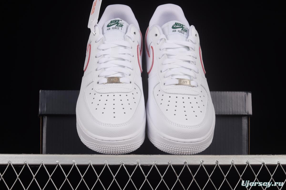 NIKE Air Force 1'07 Low White Red Low Top Sports Casual Sneakers DQ0791-100