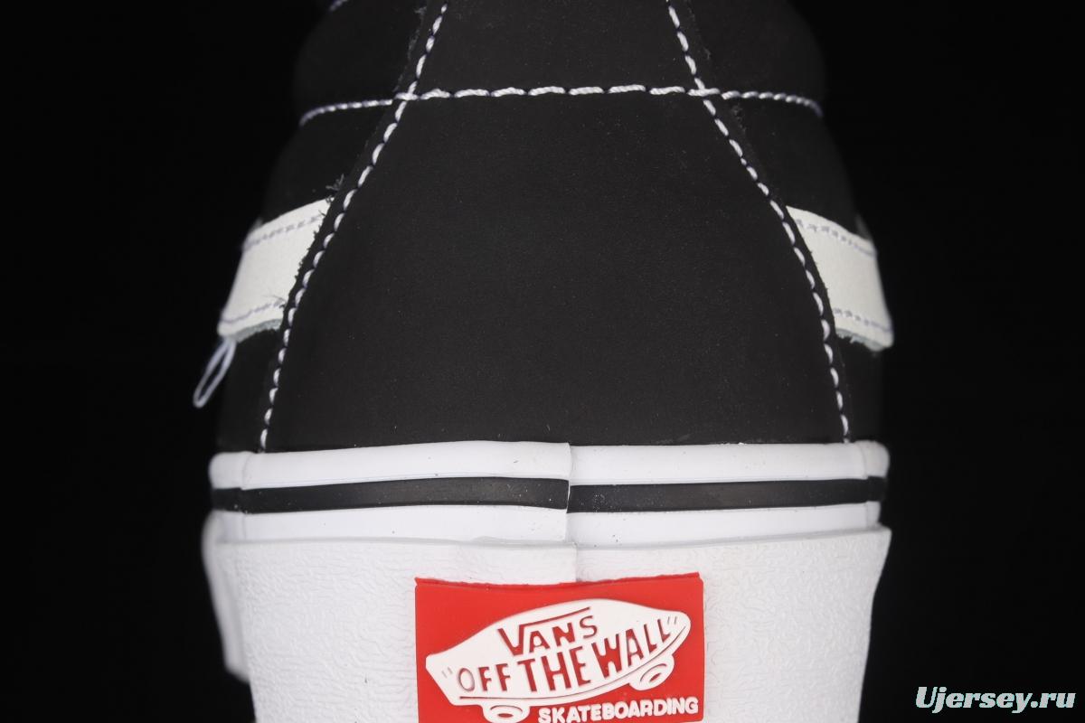 Vans Kate SK8-Mid black and white suede legendary skater superstar Jeff Grosso commemorates professional skateboard shoes VN0A5FCG625