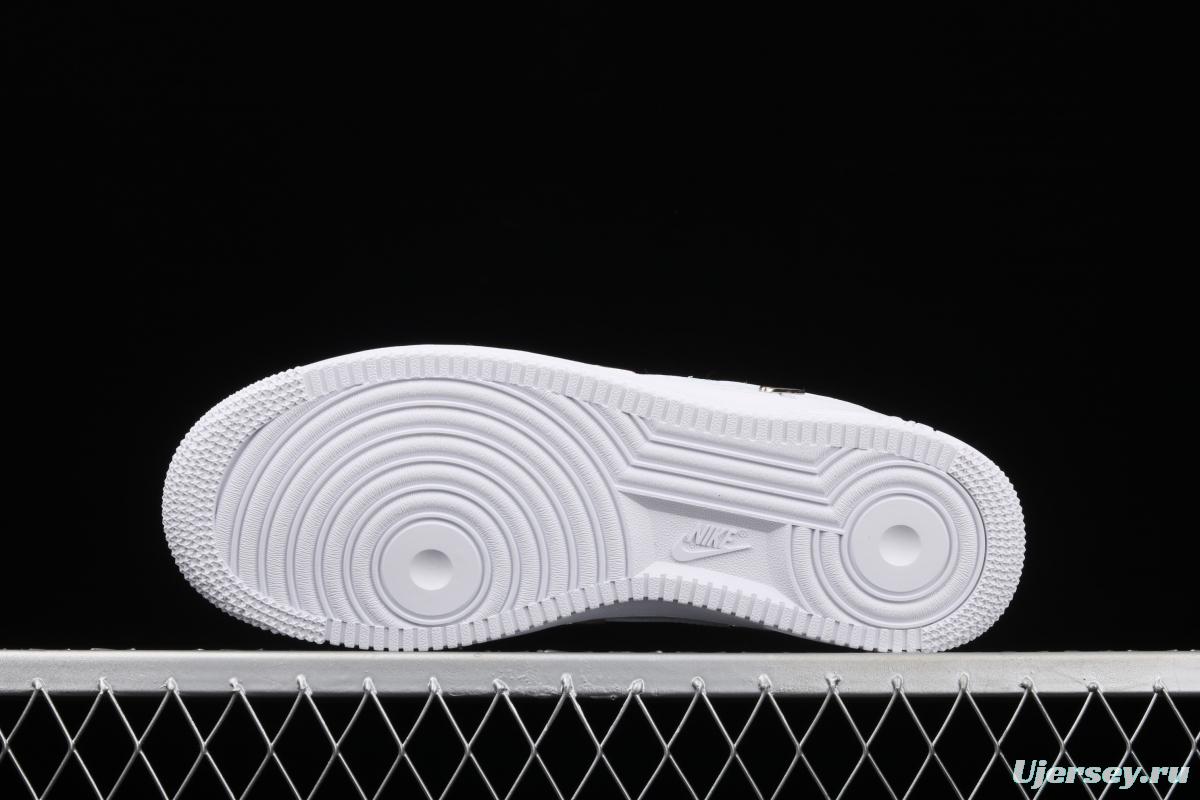 NIKE Air Force 11607 Low All white joint name small silver hook low-top casual board shoes CT1990-100