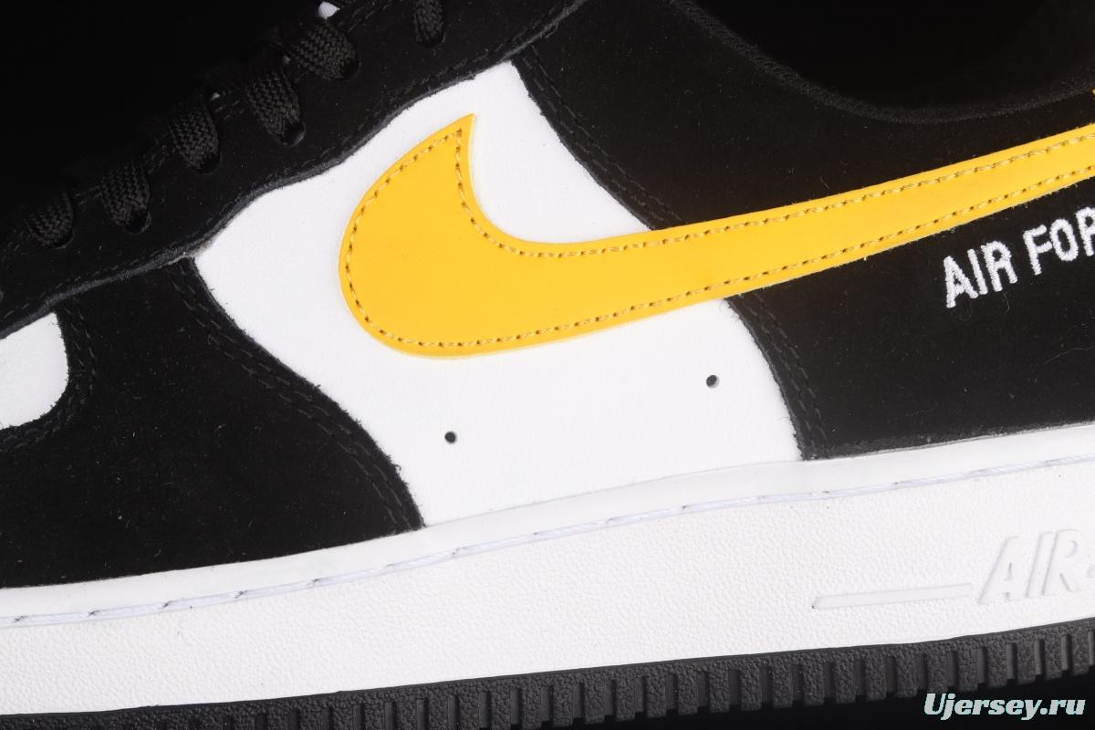 NIKE Air Force 1x 07 Low black, white, yellow hook low top casual board shoes DH7568-002