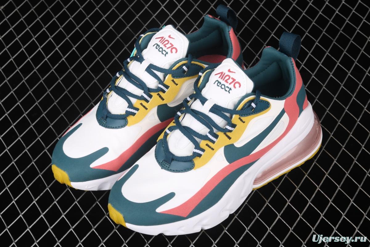 NIKE Air Max 270React new high frequency mesh hollowed-out half-palm air cushion running shoes CT1264-103