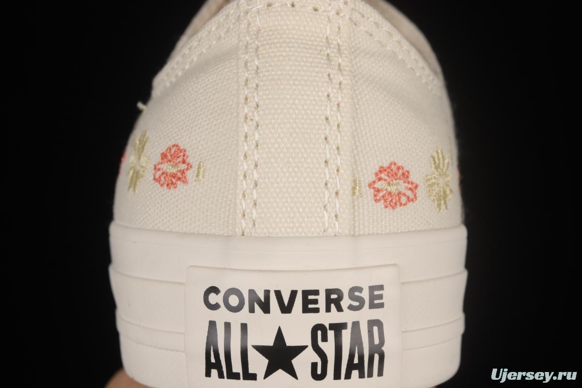 Converse All Star ox Embroidered Floral Low-Top Sneakers A01595C