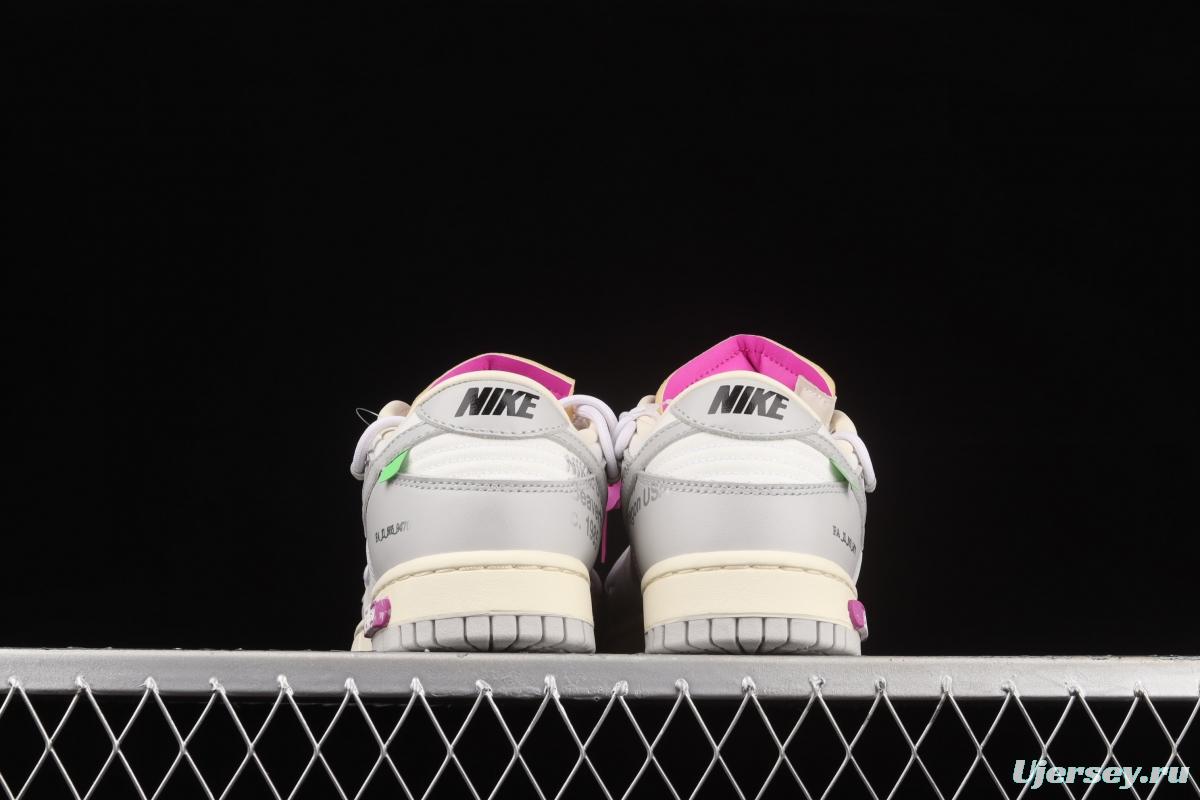 OFF-White x NIKE DUNK Low OW white gray leisure sports skateboard shoes DM1602-118