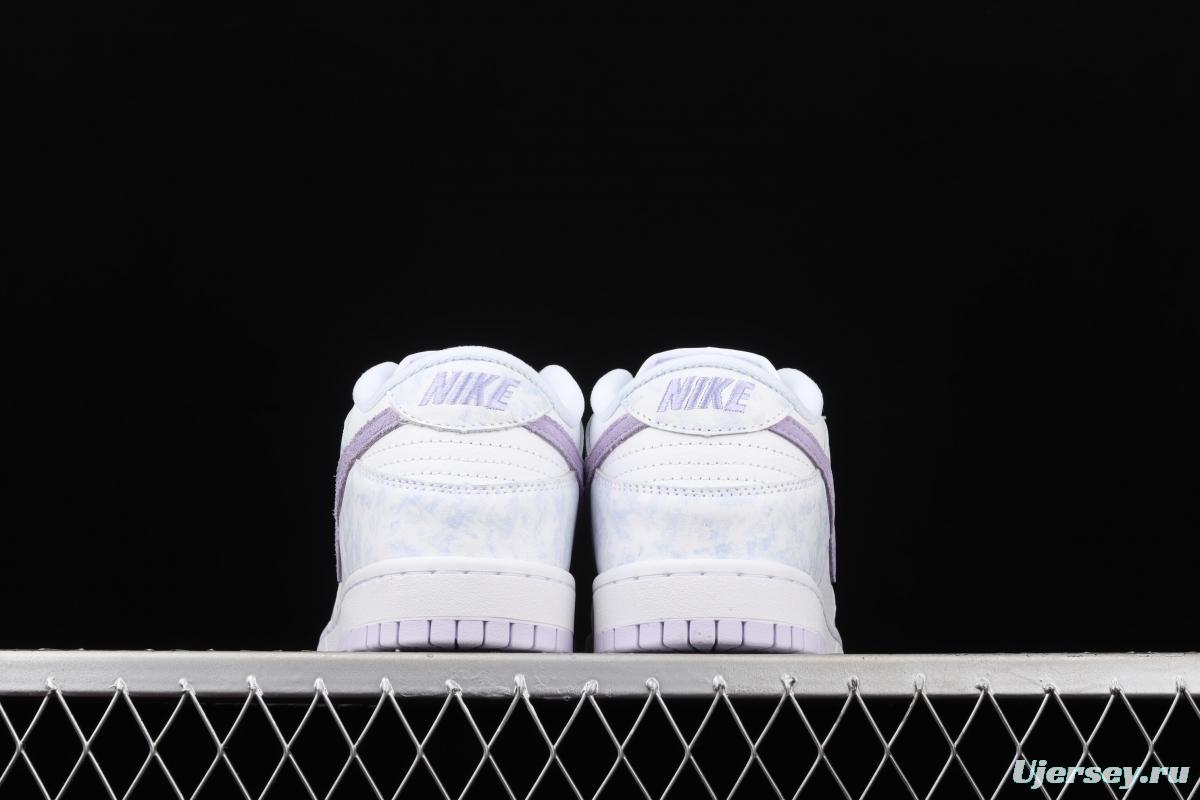 NIKE SB DUNK Low Prm white light purple color SB buckle rebound fashion leisure board shoes DM9467-500