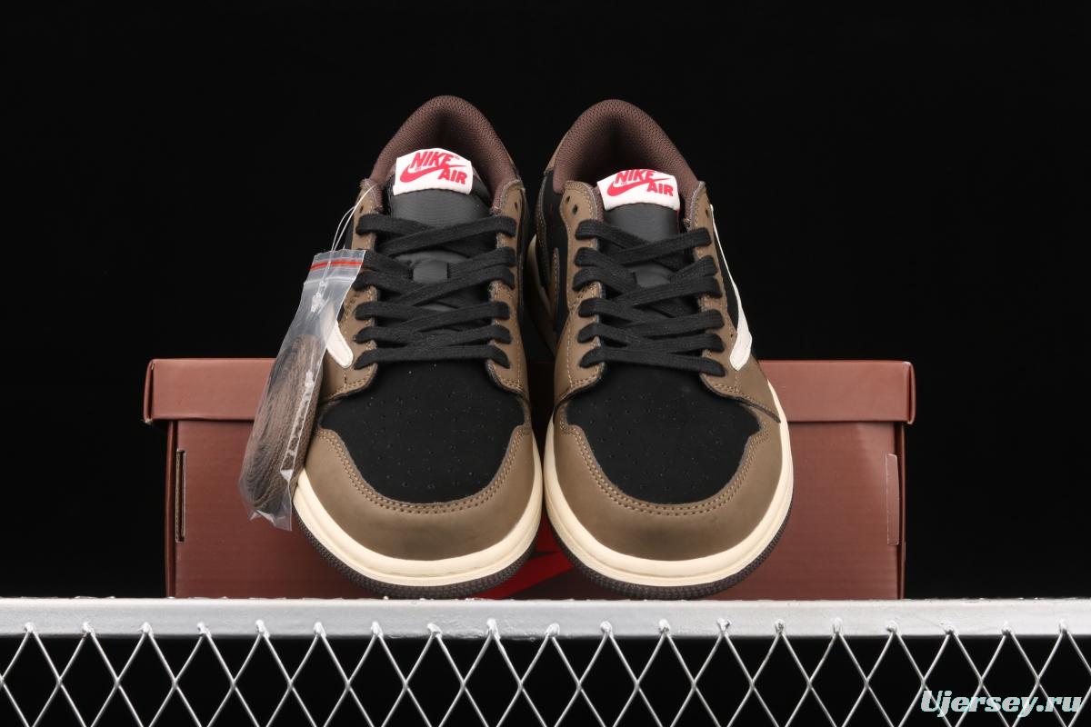 Travis Scott x Air Jordan 1 Low inverted low top basketball shoes CQ4277-001