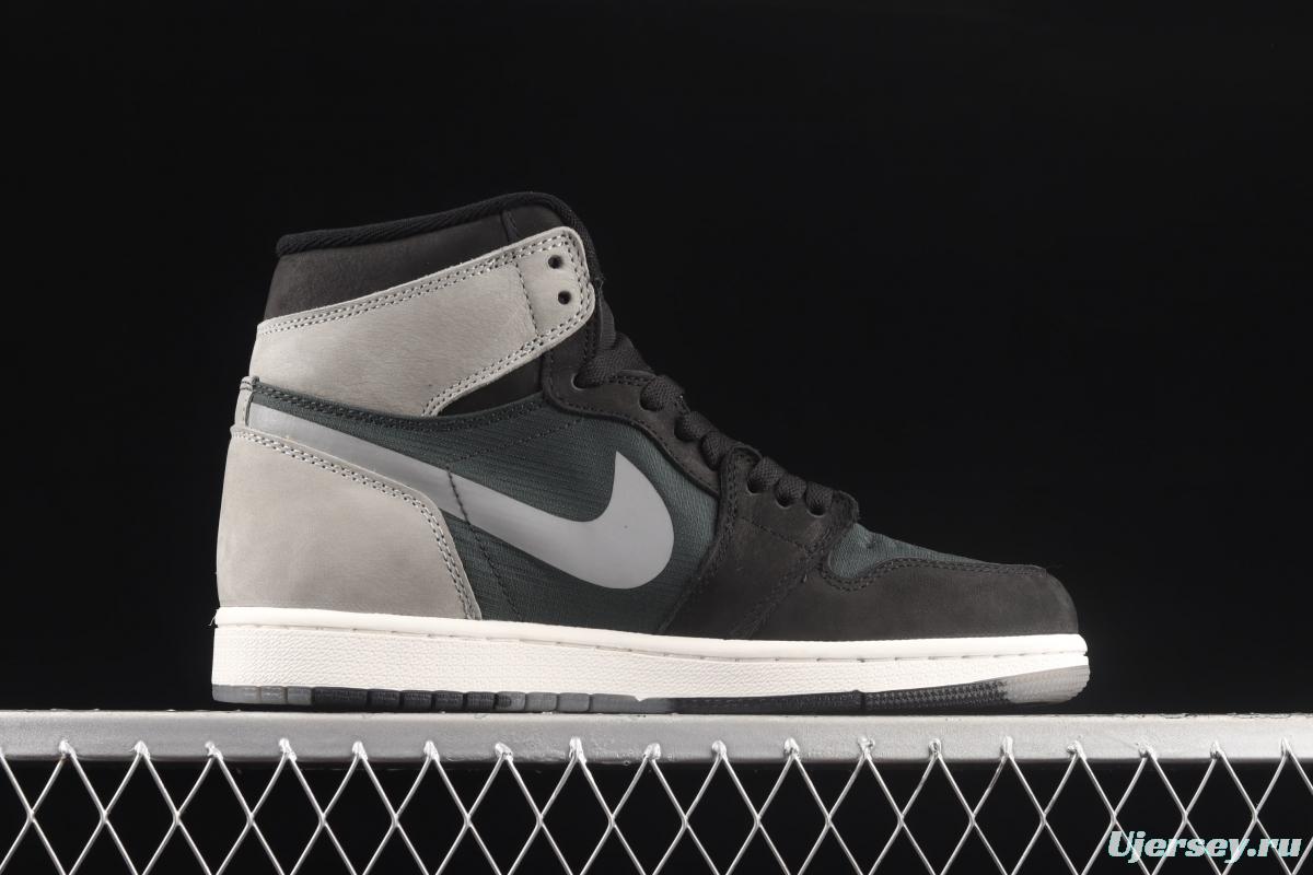 Air Jordan 1 Retro Premium Black and Grey 3M reflective High Top Basketball shoes DB2889-001
