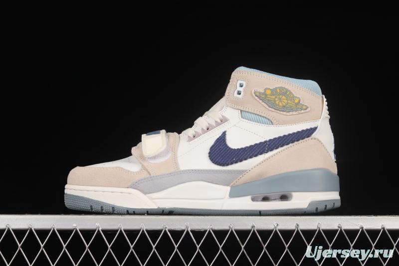 Air Jordan Legacy 312 First Layer Quality Beige Blue Color Matching Velcro Three-in-One Sneakers DQ5347-141