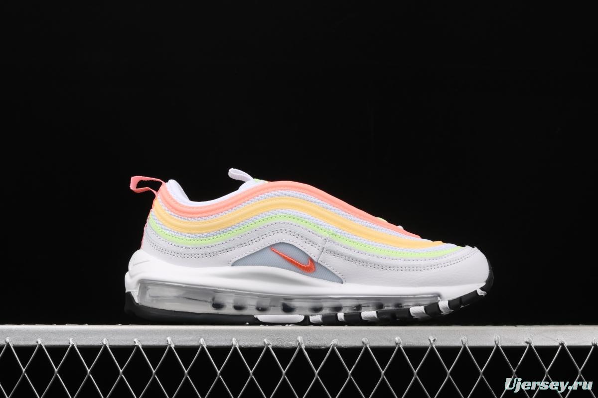 NIKE Air Max 97 ESS White Melon Orange Color bullet Air cushion running shoes CZ6087-100