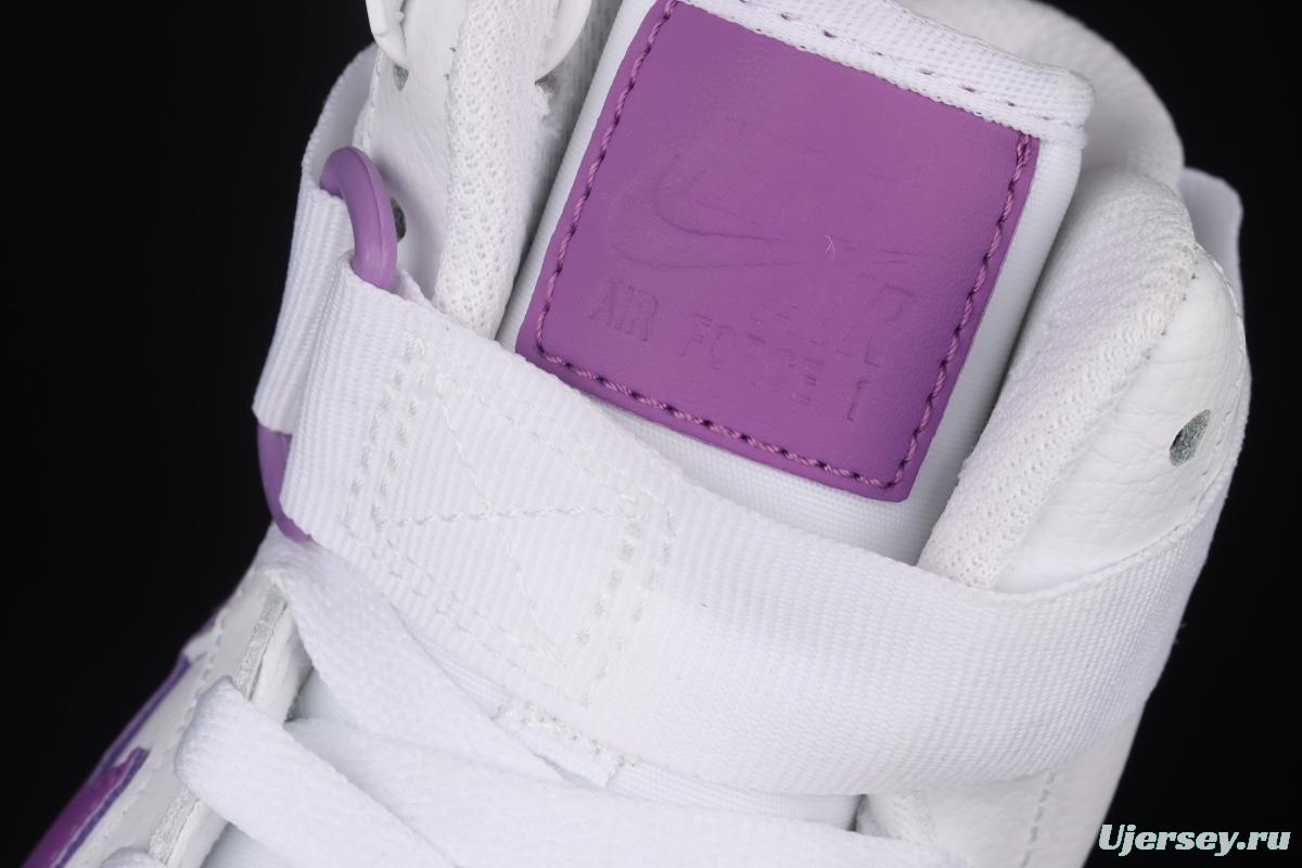 NIKE Air Force 1 High'07 white purple high top casual board shoes 334031-112