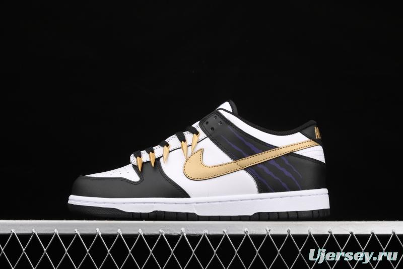 NIKE DUNK Low SB dunk series black and white gold hook low side leisure sports skateboard shoes DD1503-101