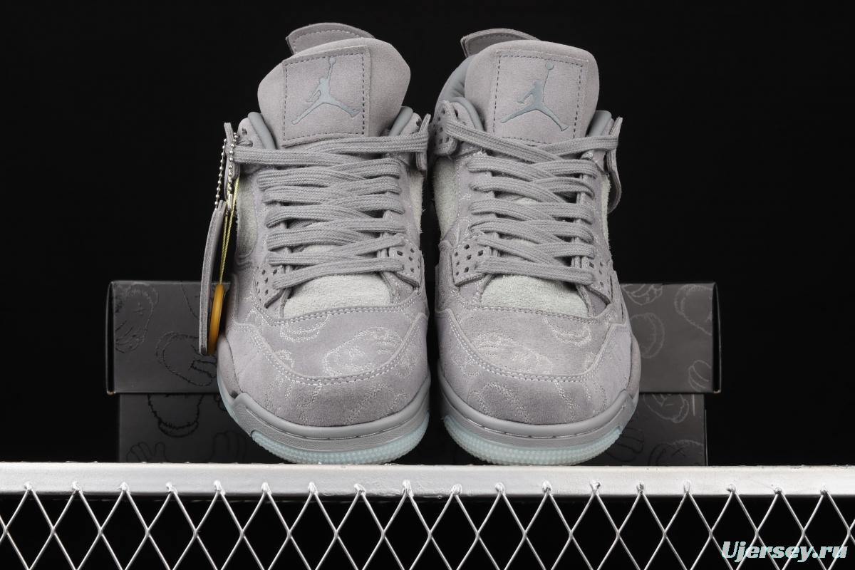 Kaws x Air Jordan 4 Black AJ4 luminous muntjac gray limited edition 930155-003