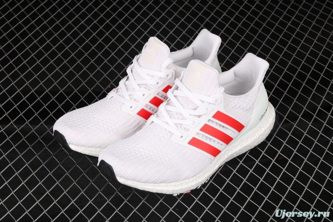 Adidas Ultra Boost 4.0DB3199 fourth generation knitted striped white and red UB