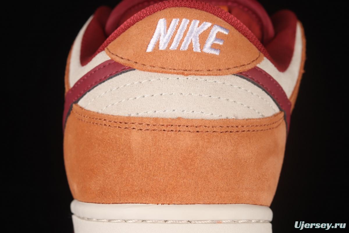 NIKE SB DUNK Low Pro brown-red color matching low-top casual board shoes BQ6817-202