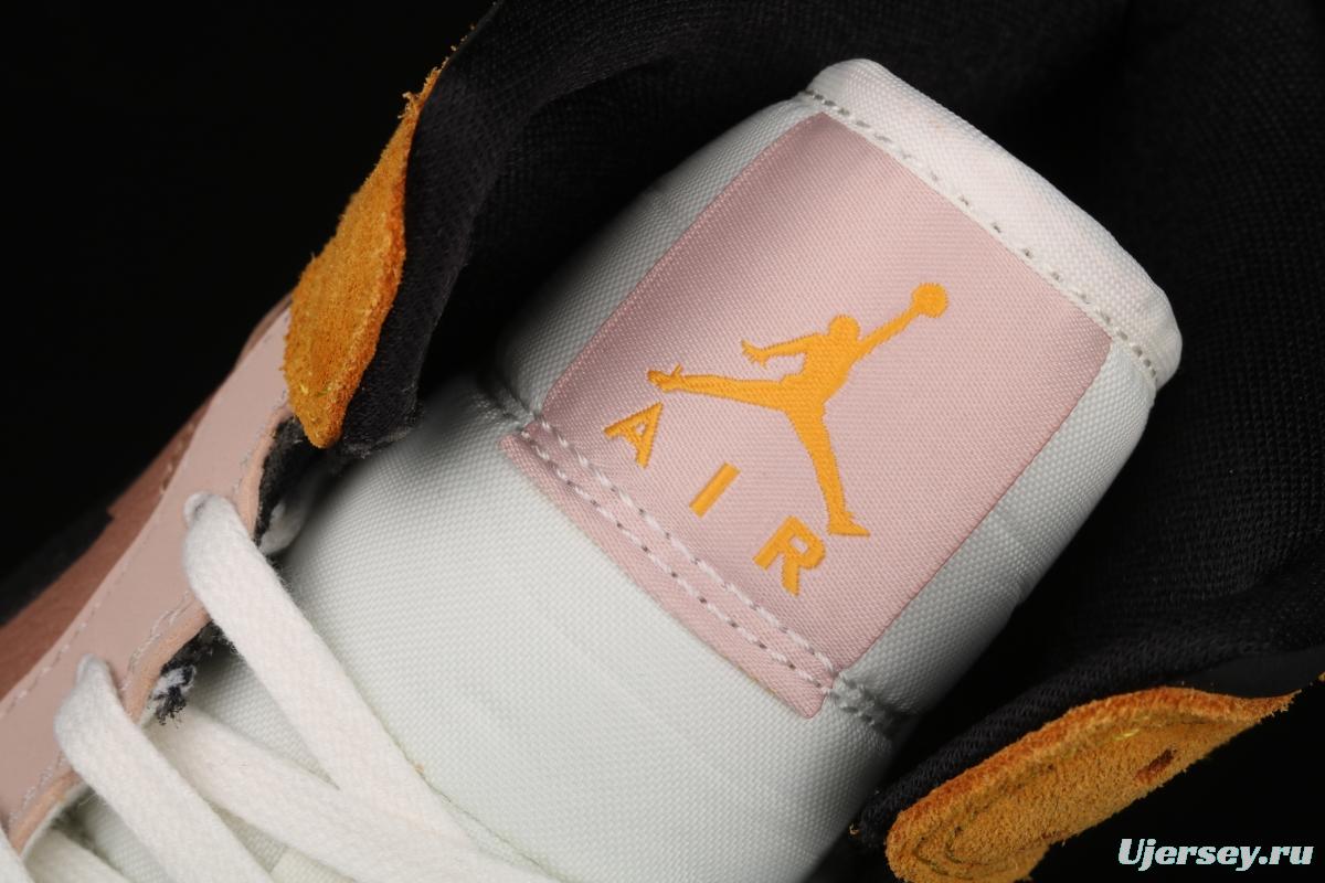 Air Jordan 1 Mid milk tea orange Zhongbang basketball shoes DD2224-200