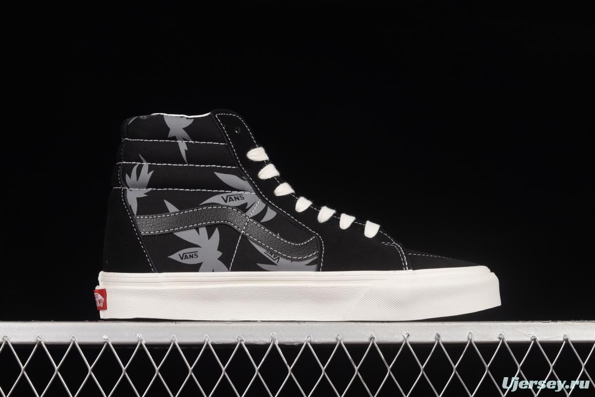 Vans Sk8-Hi Anaheim checkerboard maple leaf print high-top casual shoes VN000D5IB8C