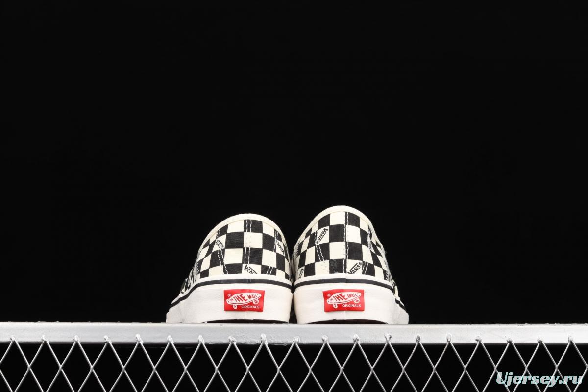 Vans Authentic black and white checkerboard shoes with low heels VN0A54F241J