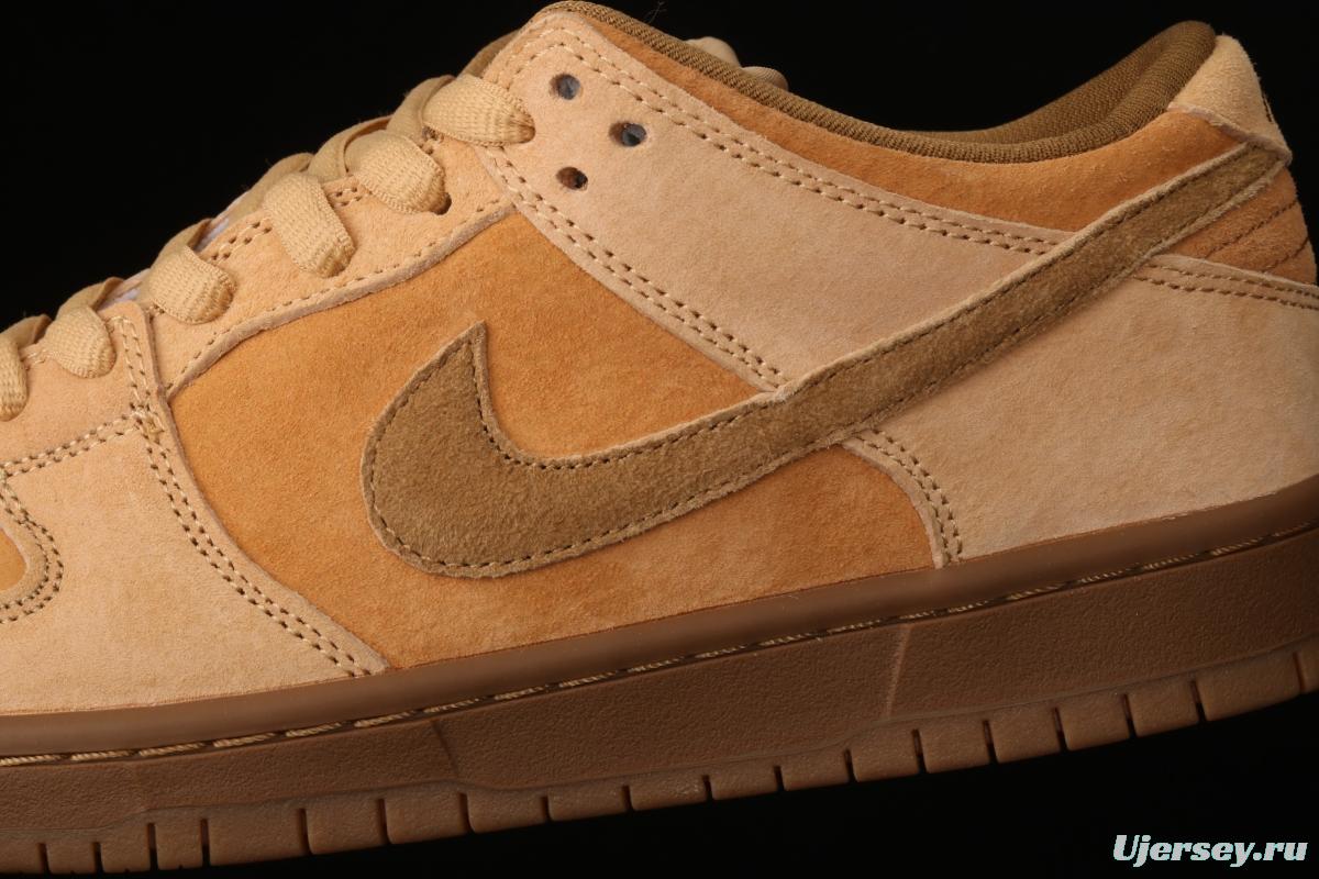 NIKE SB DUNK Low Pro wheat color deciduous yellow low-top sports skateboard shoes 883232-700