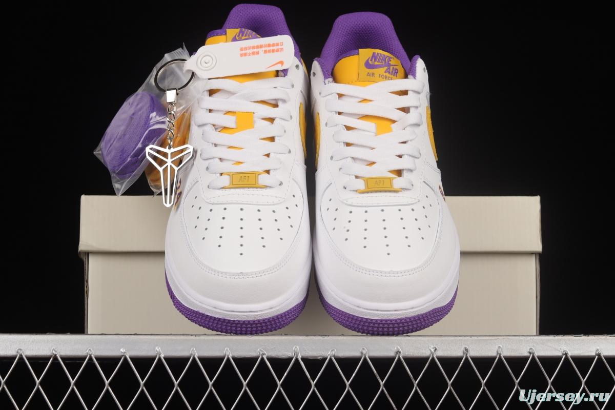 NIKE Air Force 1'07 Low Kobe White Purple Yellow Low Casual Sneakers DC8865-022