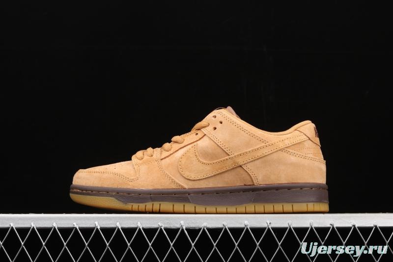 NIKE SB DUNK Low Pro wheat color deciduous yellow low-top sports skateboard shoes 883232-700