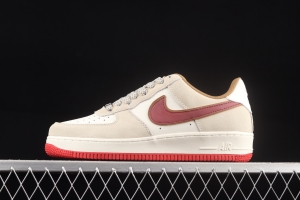 NIKE Air Force 1x07 SU19 rice white Chinese red suede low-top casual board shoes QZ3068-226