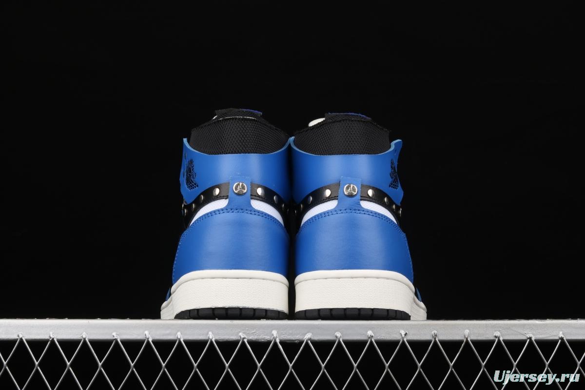 Air Jordan 1 Zoom Comfort SE Hyper Royal metal rivets black and blue CZ1360-401