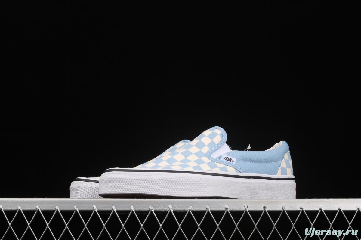 Vans Cassic Slip-0n purplish blue checkerboard Loafers Shoes leisure sports board shoes VN0A33TB42Y