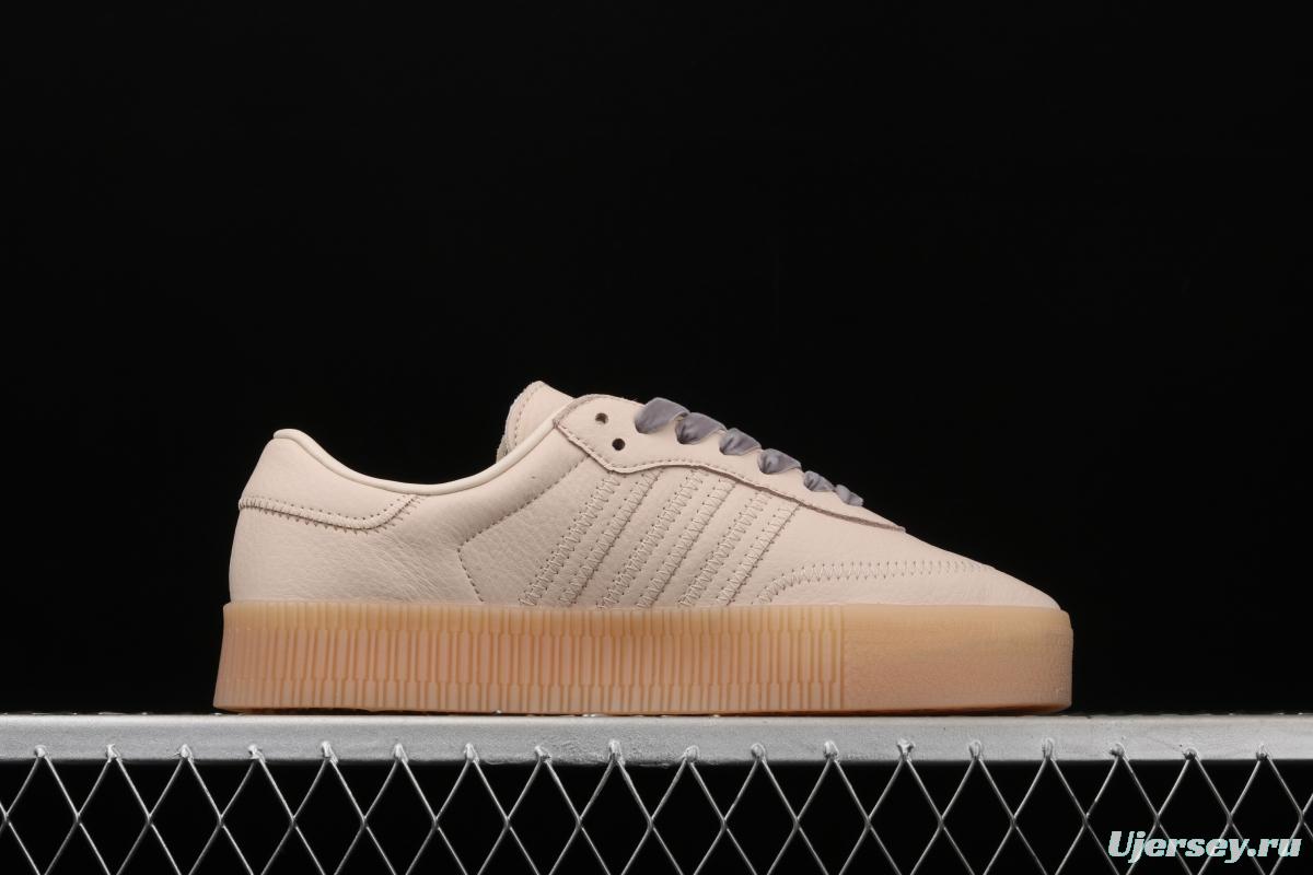 Adidas Sambarose W EF4970 clover retro khaki color head layer thick soles high board shoes