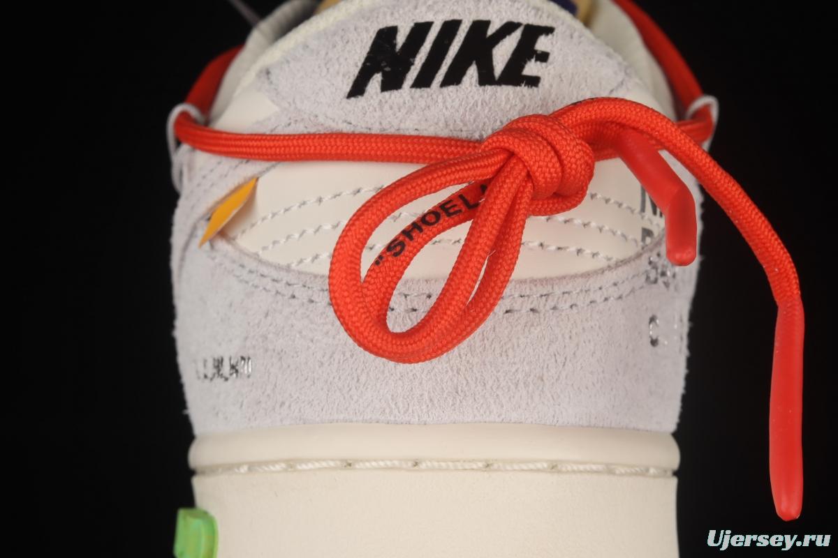 OFF-White x NIKE DUNK Low OW suede SB buckle rebound fashion casual board shoes DJ0950-110,