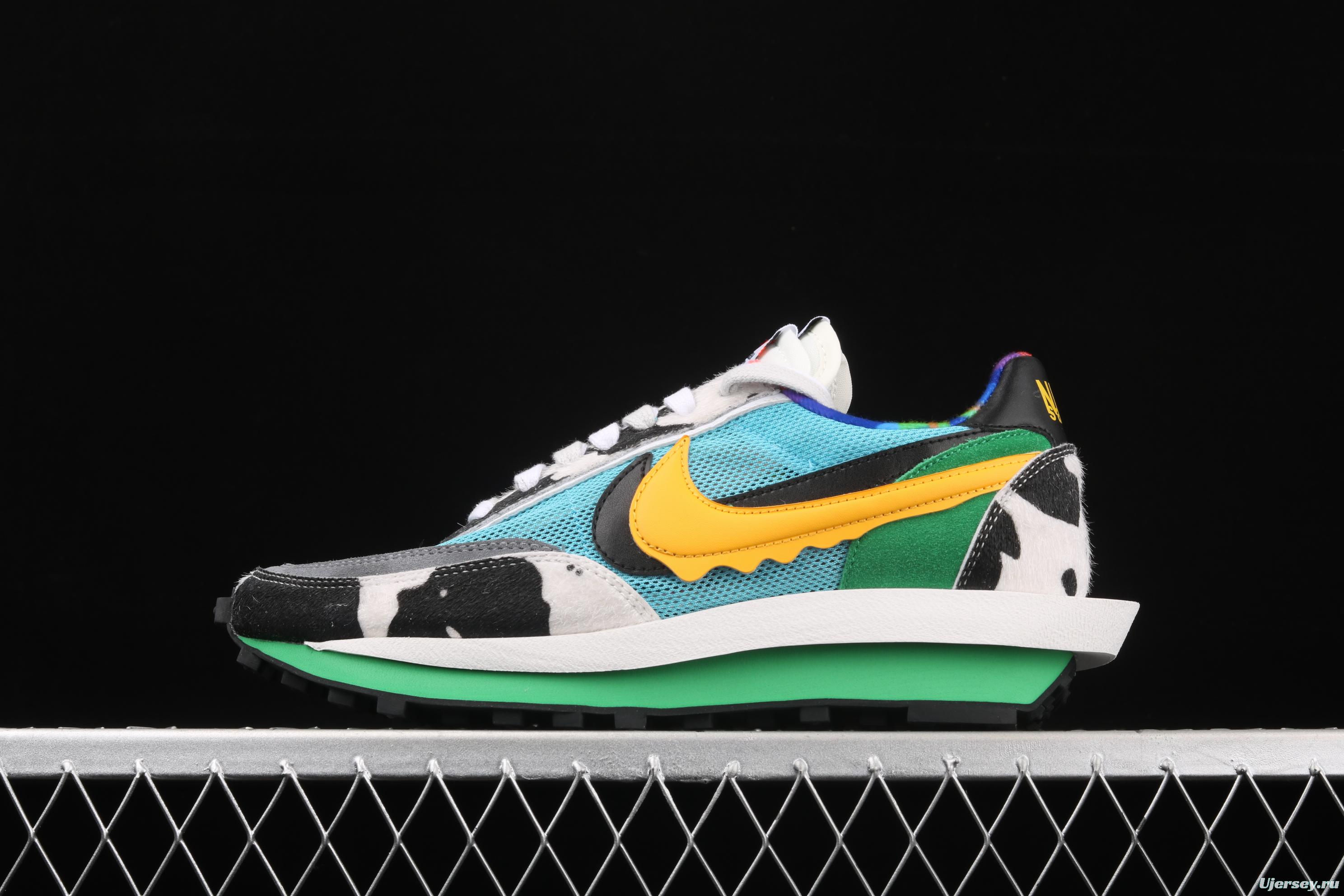 Ben & Jerry's x Sacai x NIKE LVD Waffle Daybreak co-signed catwalk style double hook Swoosh running shoes CN8899-006