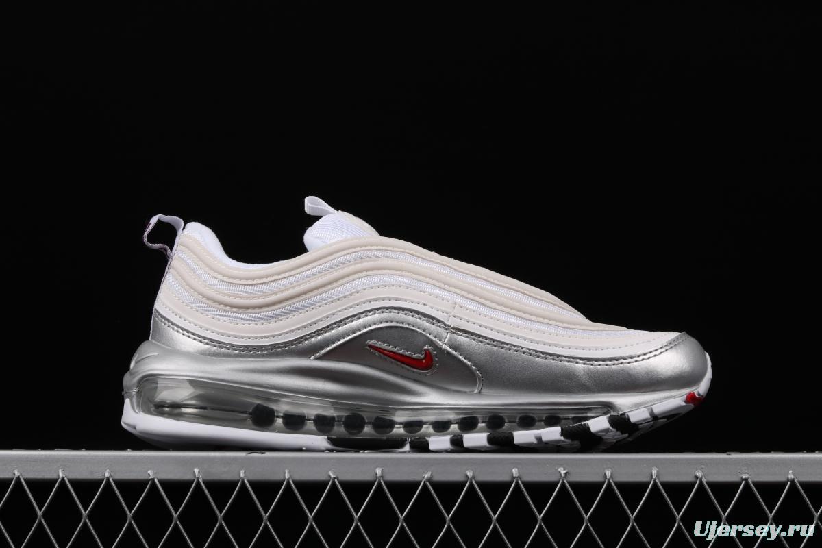 NIKE Air Max 97 QS silver liquid metal bullet running shoes AT5458-100