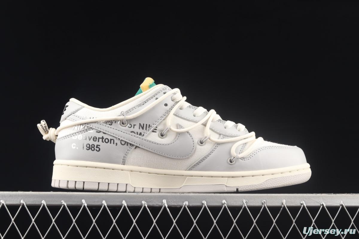 OFF-White x NIKE DUNK Low OW gray SB buckle rebound fashion casual board shoes DM1602-121