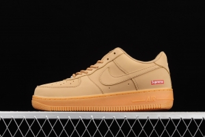 Supreme x NIKE Air Force 1 Low AF1 co-branded wheat color low-top casual board shoes DN1555-200