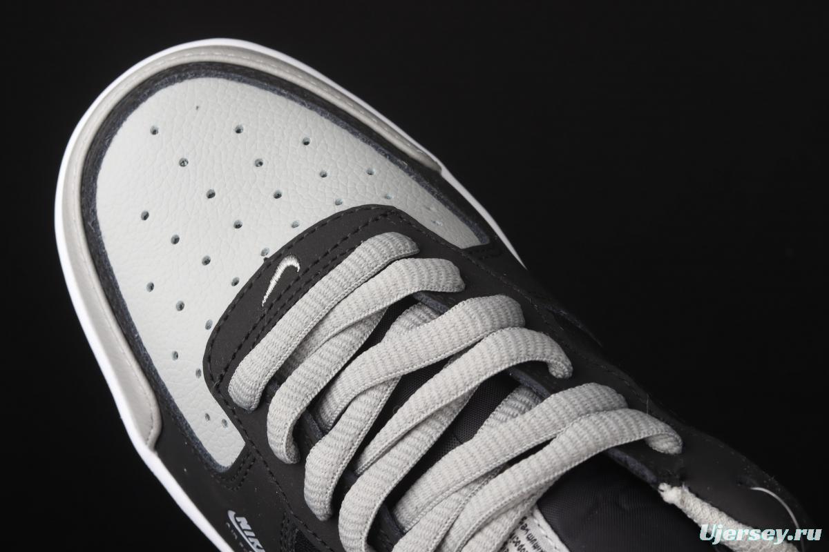 NIKE Air Force 1 Premium ShAdidasow grey Shadow Grey side Logo3M reflective low upper shoes BQ6818-009