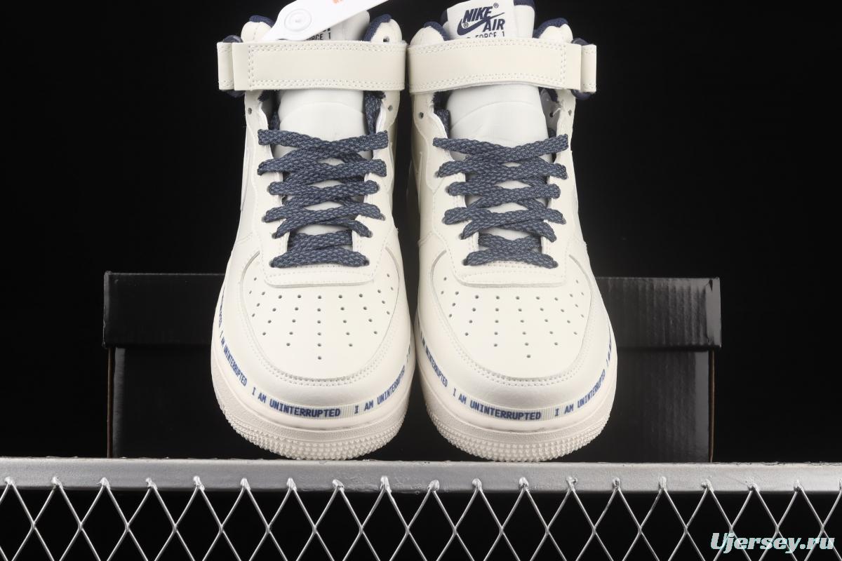 NIKE Air Force 1x 07 Mid x Uniterrupted James co-signed graffiti 3M reflective medium side leisure sports board shoes NU8802-303