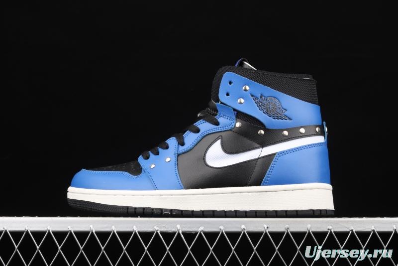 Air Jordan 1 Zoom Comfort SE Hyper Royal metal rivets black and blue CZ1360-401