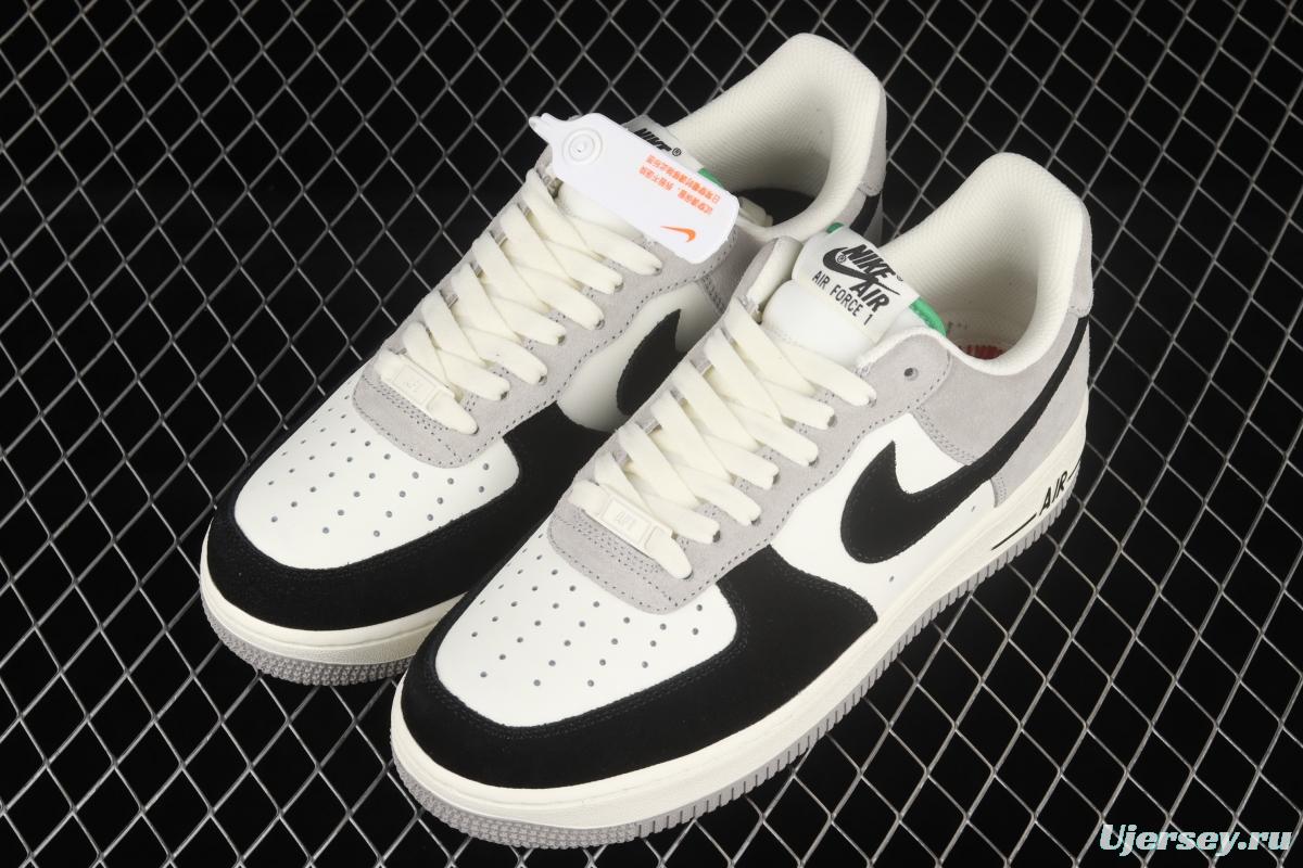 NIKE Air Force 1x 07 Low black, gray and green color matching low-top casual board shoes DQ2396-026