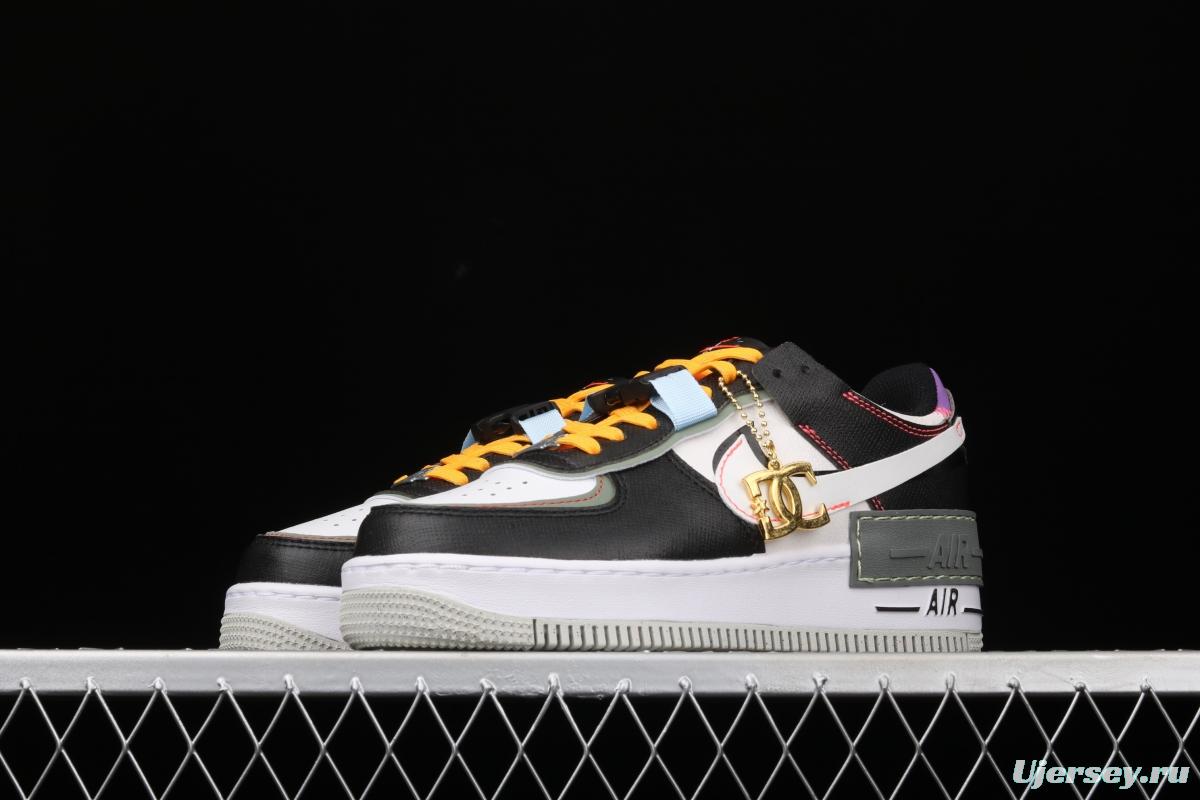 NIKE Air Force 1 ShAdidasow Rtl light weight heightened low-top 100-board shoes DC2542-001