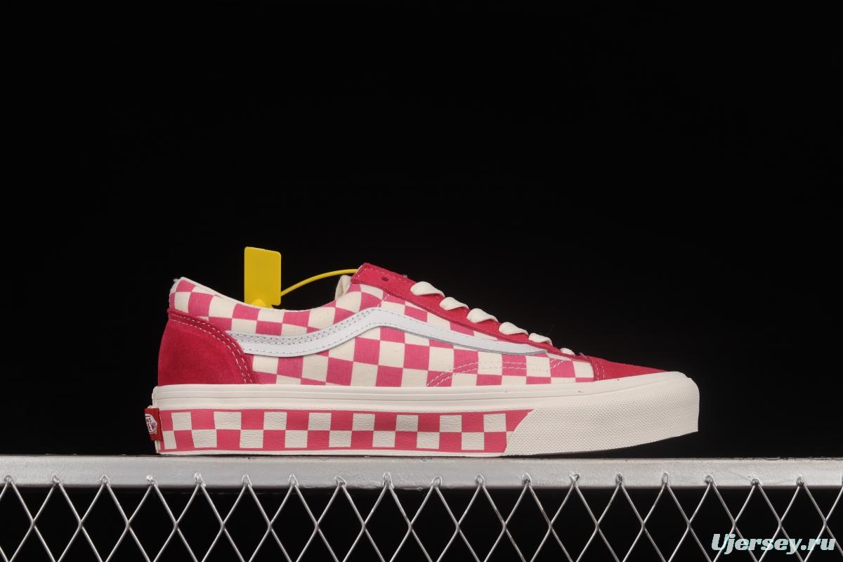 Vans Style 36 Anaheim Pink and White Checkerboard Low Help Casual Board Shoes VN0A38GF2U9