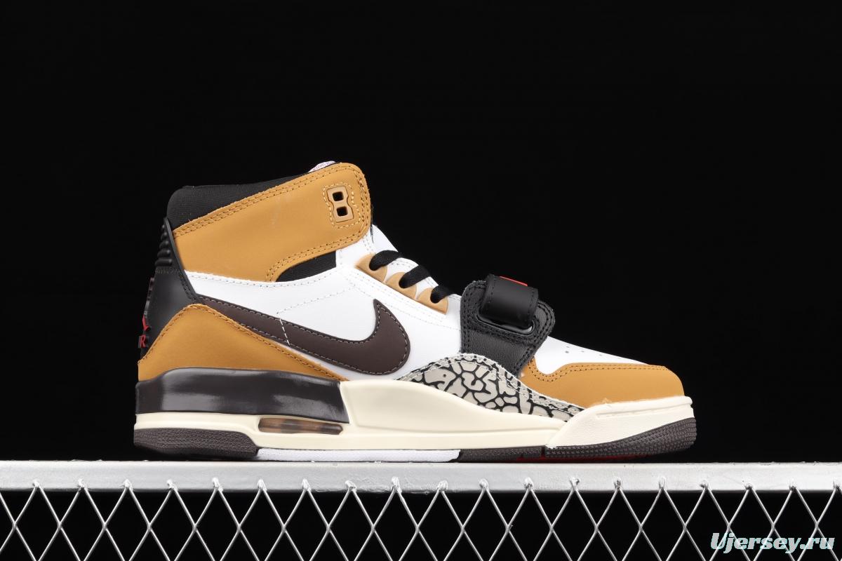 Jordan Legacy 312 white and yellow color Velcro three-in-one board shoes AV3922-102
