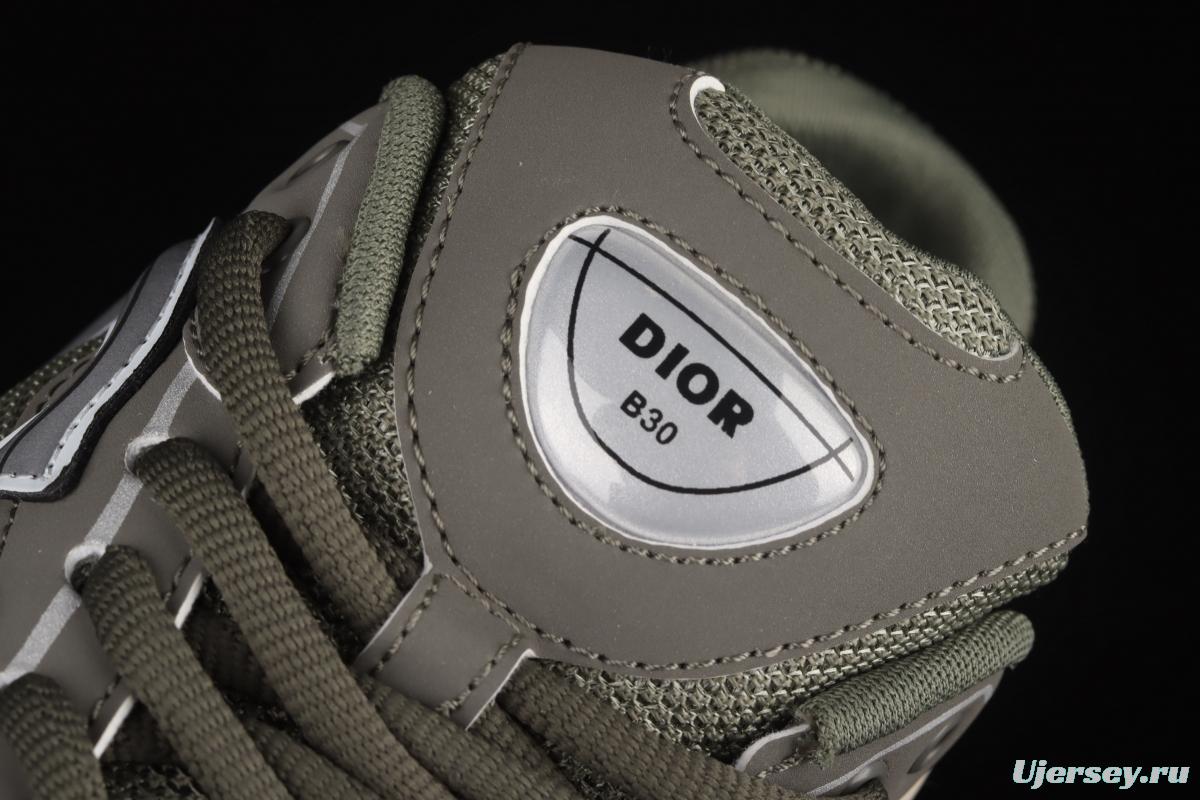 Dior B30 Microfiber Mesh B30 CD series sports shoes LY66140 Olive/Beige