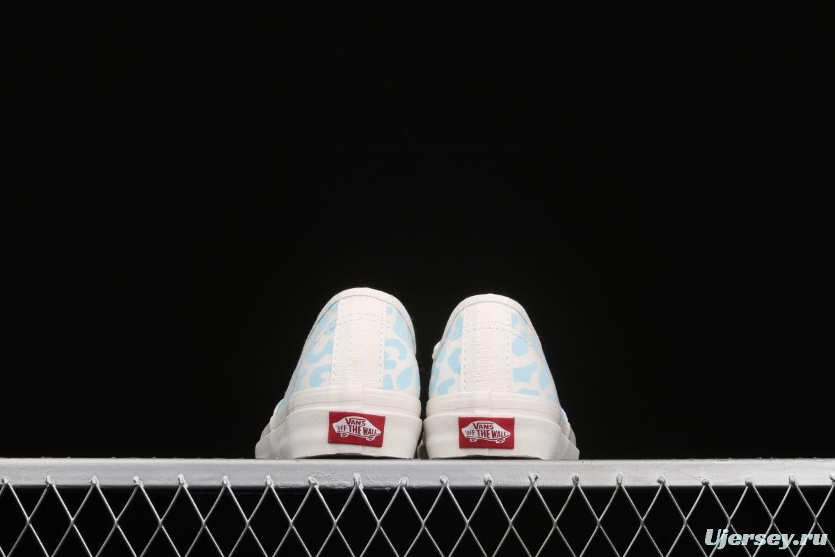 Vans Vault OG Authentic LX leopard print blue high-end regional vulcanized canvas low-top casual board shoes VN0A3CNB8PB